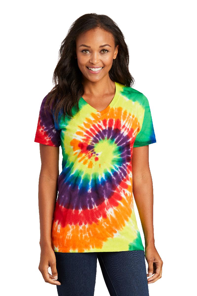 Port and Company Ladies Tie-Dye V-Neck Tee