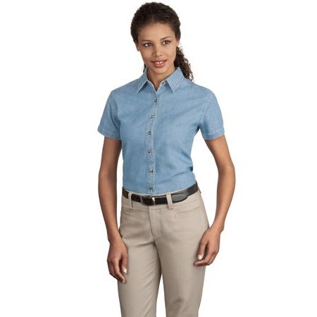 Port & Company - Ladies Short Sleeve Value Denim Shirt.  LSP11